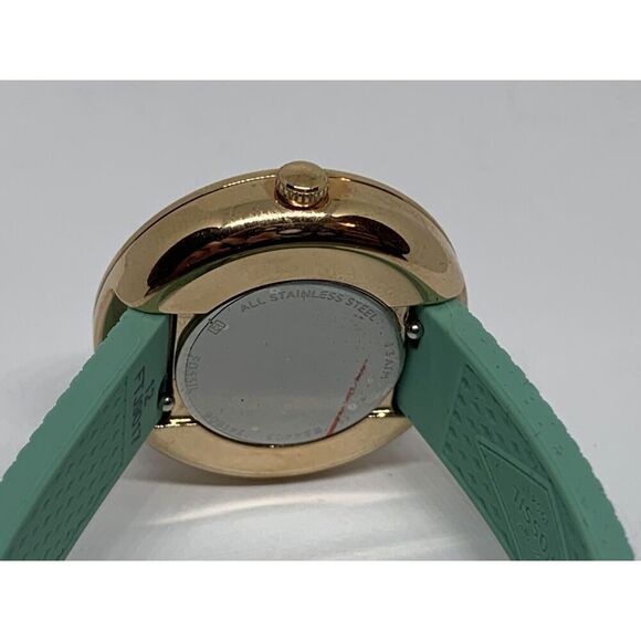Fossil ES4403 Women's Green Silicone Analog Silver Dial Quartz Wrist Watch LW14 - Picture 10 of 11